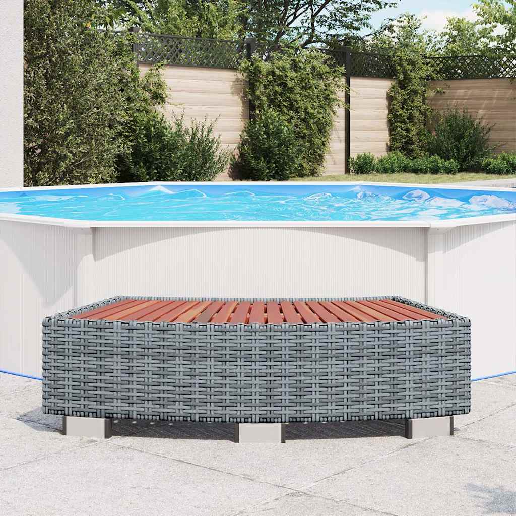VidaXL Spatrap 92x45x25 cm poly rotan grijs