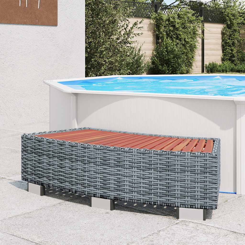 VidaXL Spatrap 92x45x25 cm poly rotan grijs