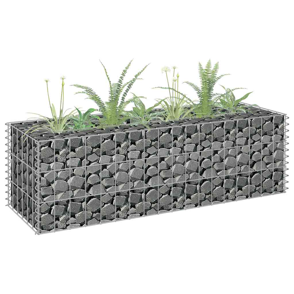 Vidaxl schanskorf plantenbak gebogen 90x30x30 cm gegalvaniseerd staal