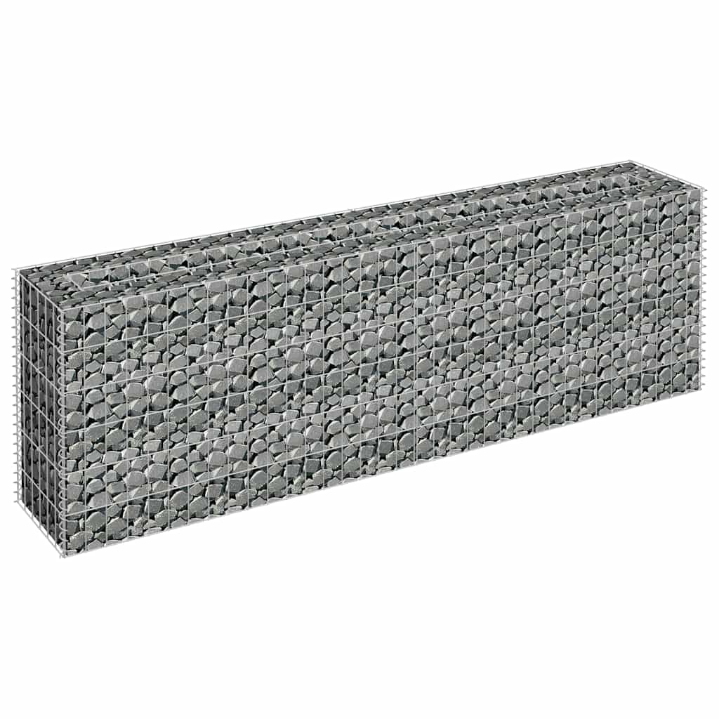 Vidaxl schanskorf plantenbak gebogen 180x30x60 cm gegalvaniseerd staal