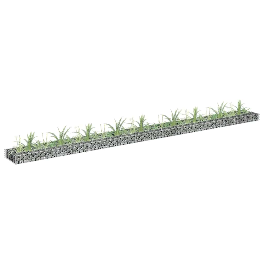 Vidaxl schanskorf plantenbak gebogen 360x30x10 cm gegalvaniseerd staal