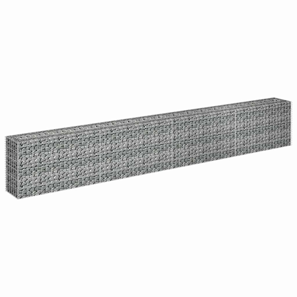 Vidaxl schanskorf plantenbak gebogen 360x30x60 cm gegalvaniseerd staal