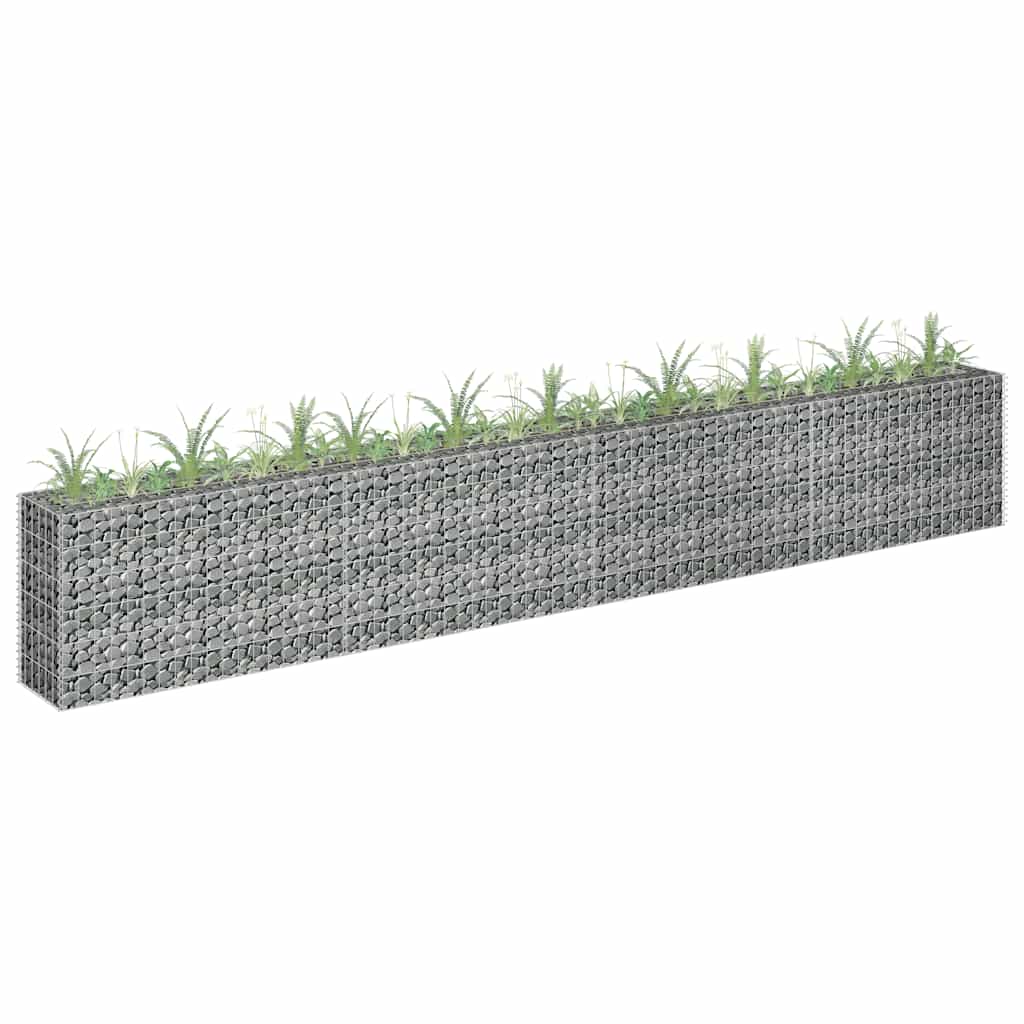 Vidaxl schanskorf plantenbak gebogen 360x30x60 cm gegalvaniseerd staal
