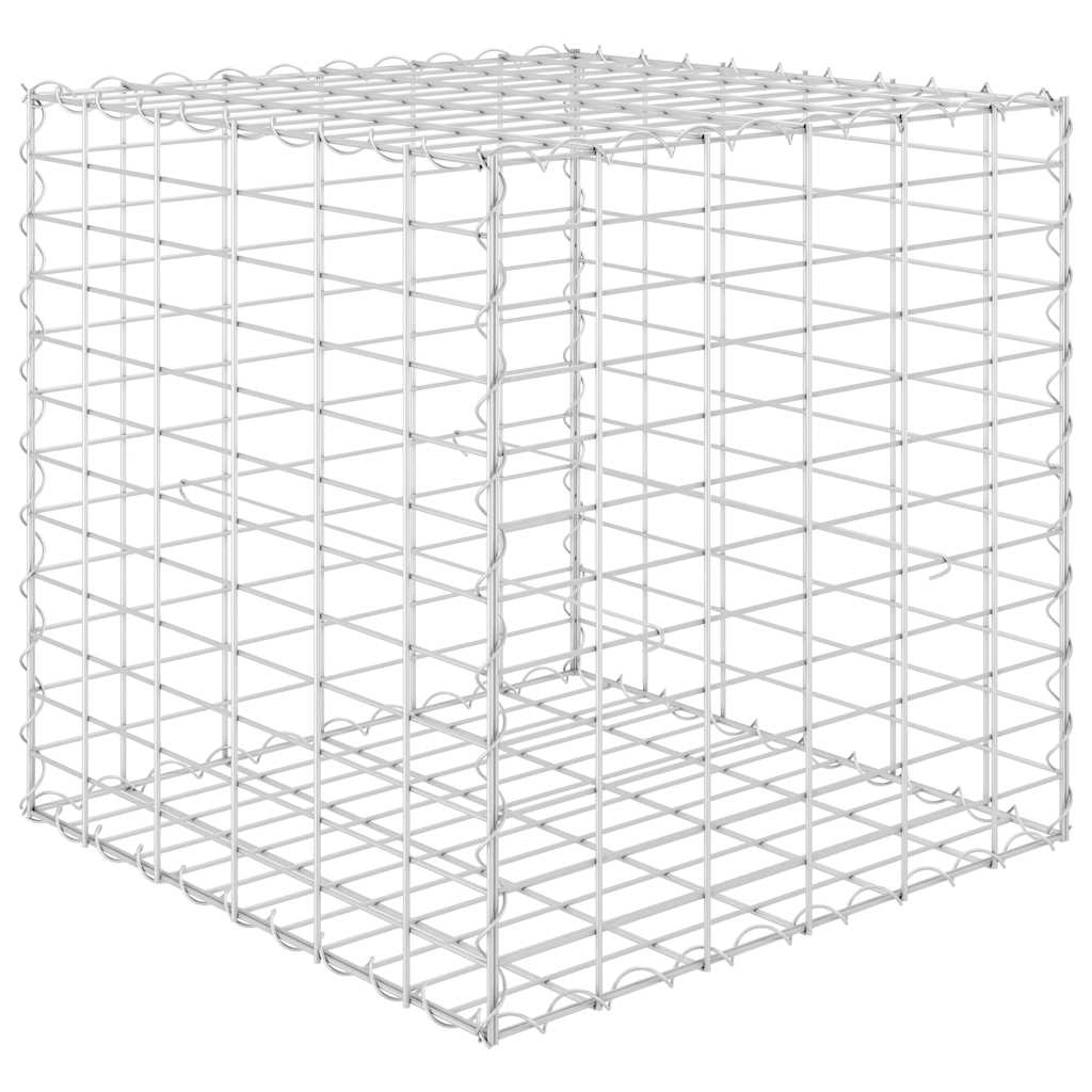Vidaxl schanskorf plantenbak bedacht kubus 60x60x60 cm staaldraad