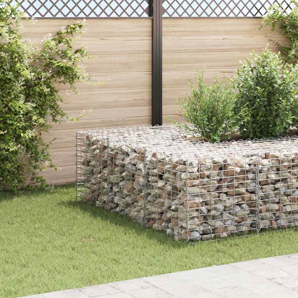 Vidaxl schanskorf plantenbak bedacht kubus 60x60x60 cm staaldraad