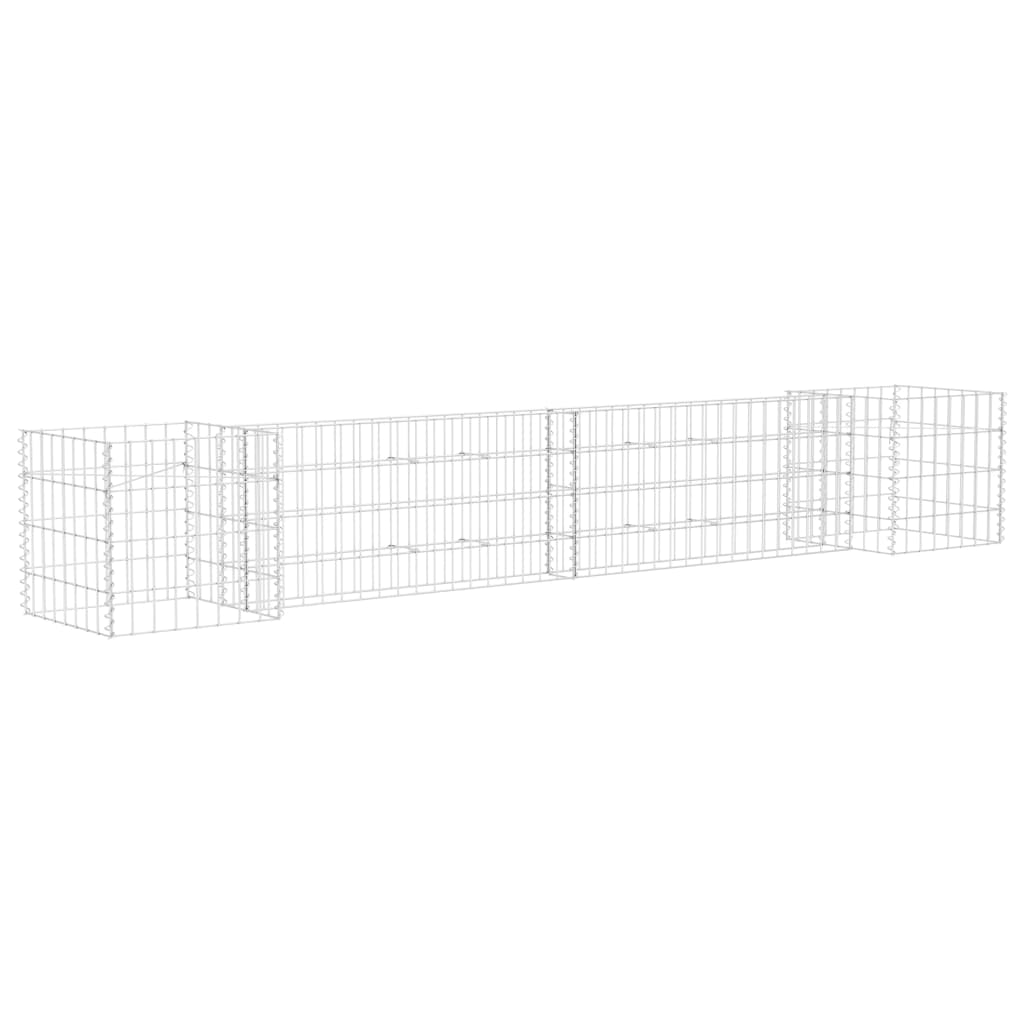 Vidaxl schanskorf plantenbak h-vormig 260x40x40 cm staaldraad