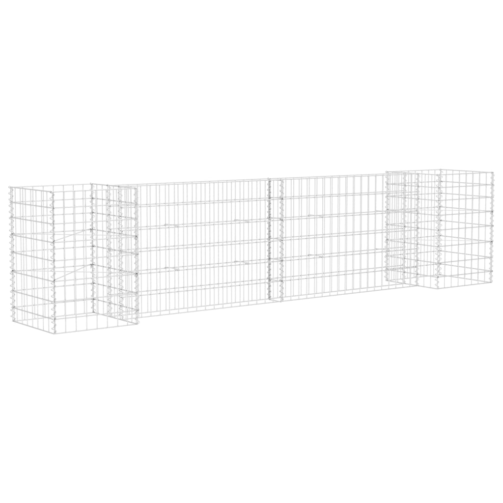 Vidaxl schanskorf plantenbak h-vormig 260x40x60 cm staaldraad