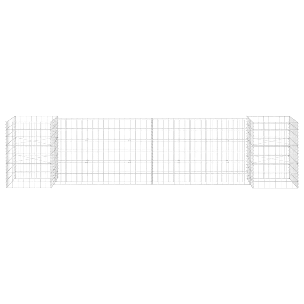Vidaxl schanskorf plantenbak h-vormig 260x40x60 cm staaldraad