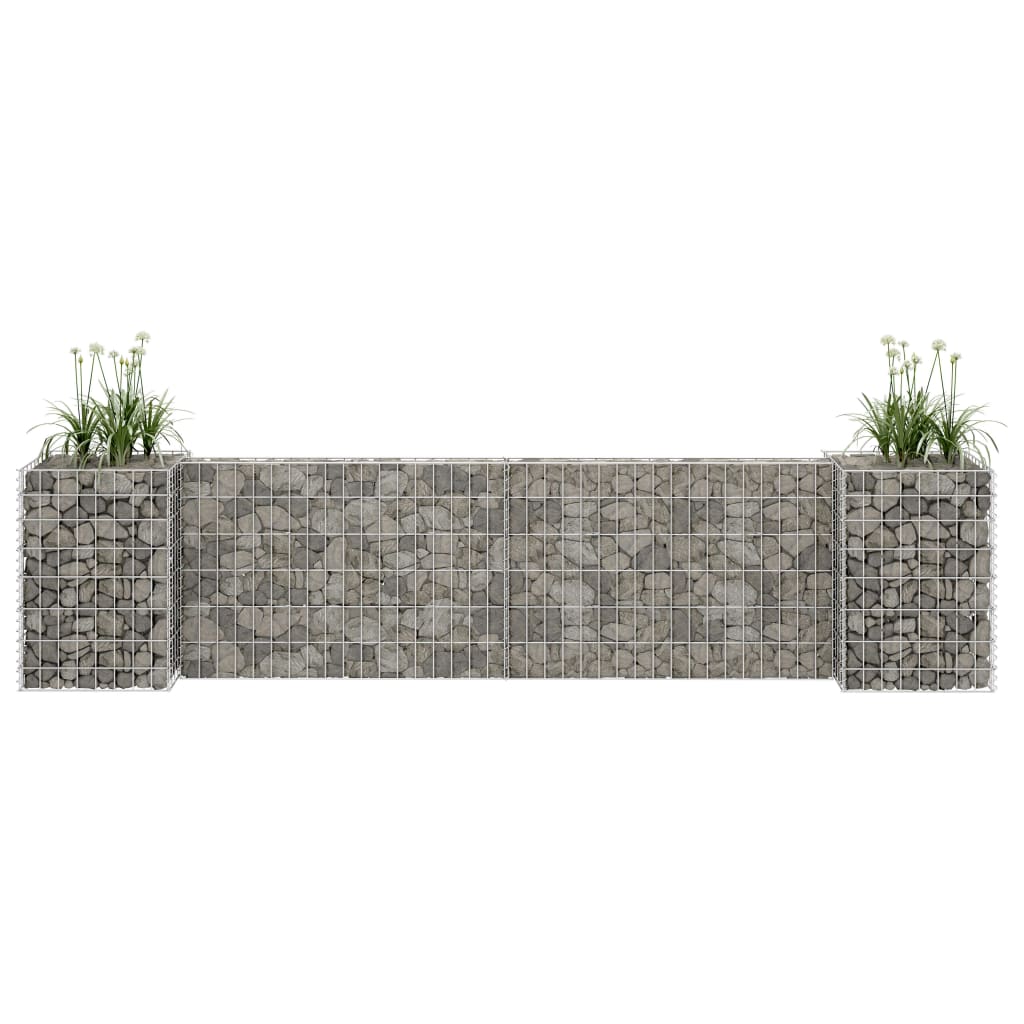 Vidaxl schanskorf plantenbak h-vormig 260x40x60 cm staaldraad