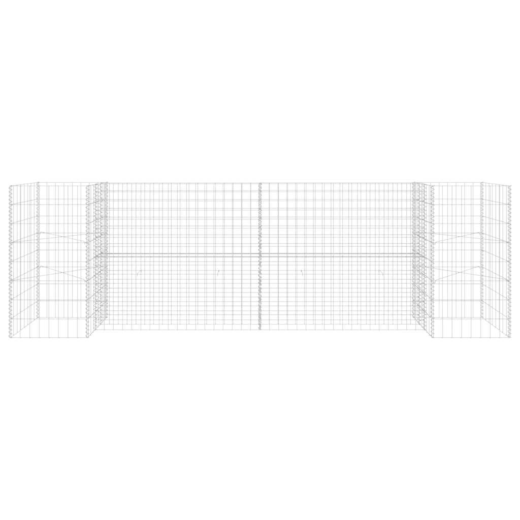 Vidaxl schanskorf plantenbak h-vormig 260x40x80 cm staaldraad