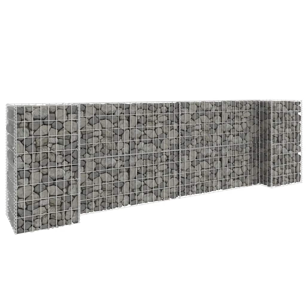 Vidaxl schanskorf plantenbak h-vormig 260x40x80 cm staaldraad