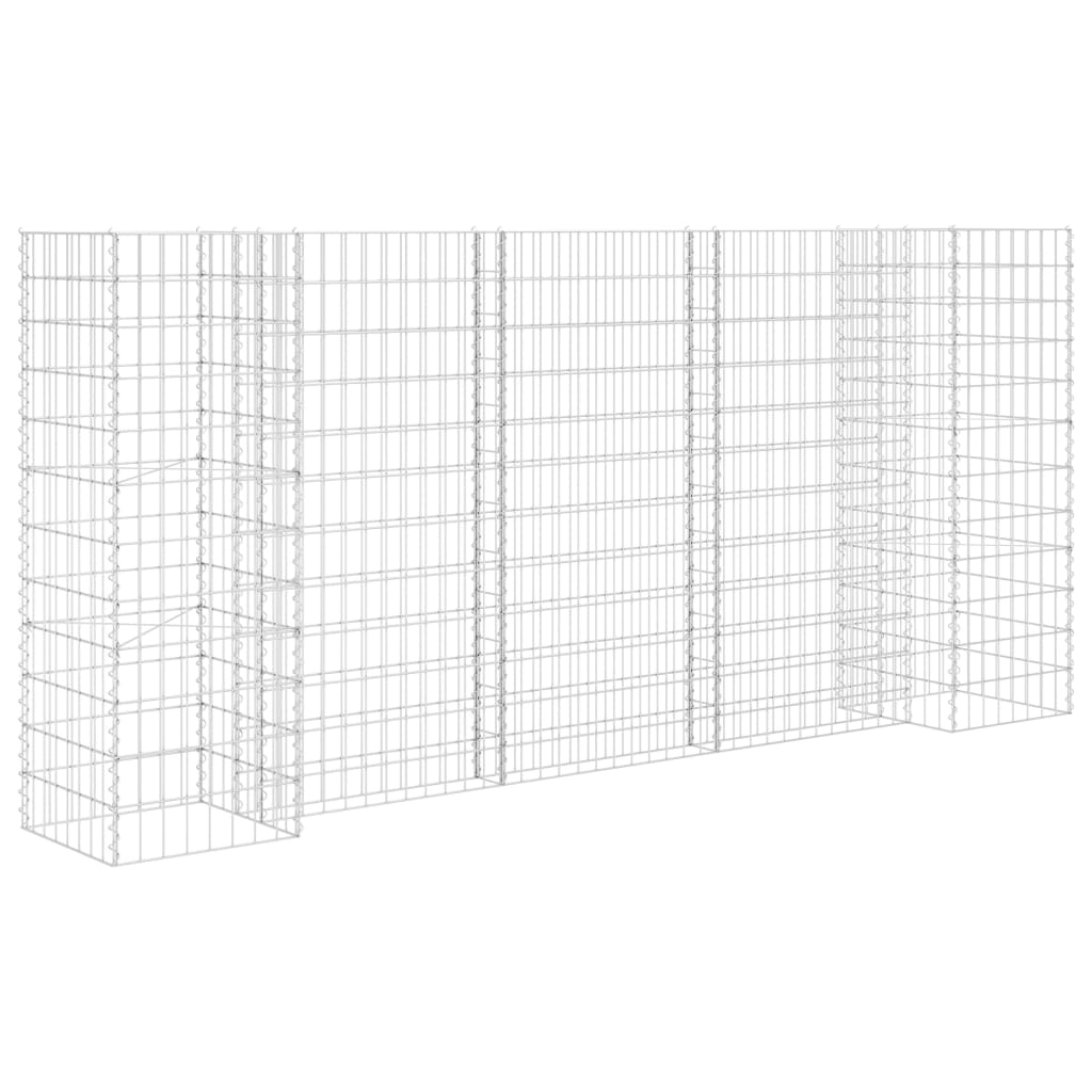 Vidaxl schanskorf plantenbak h-vormig 260x40x120 cm staaldraad