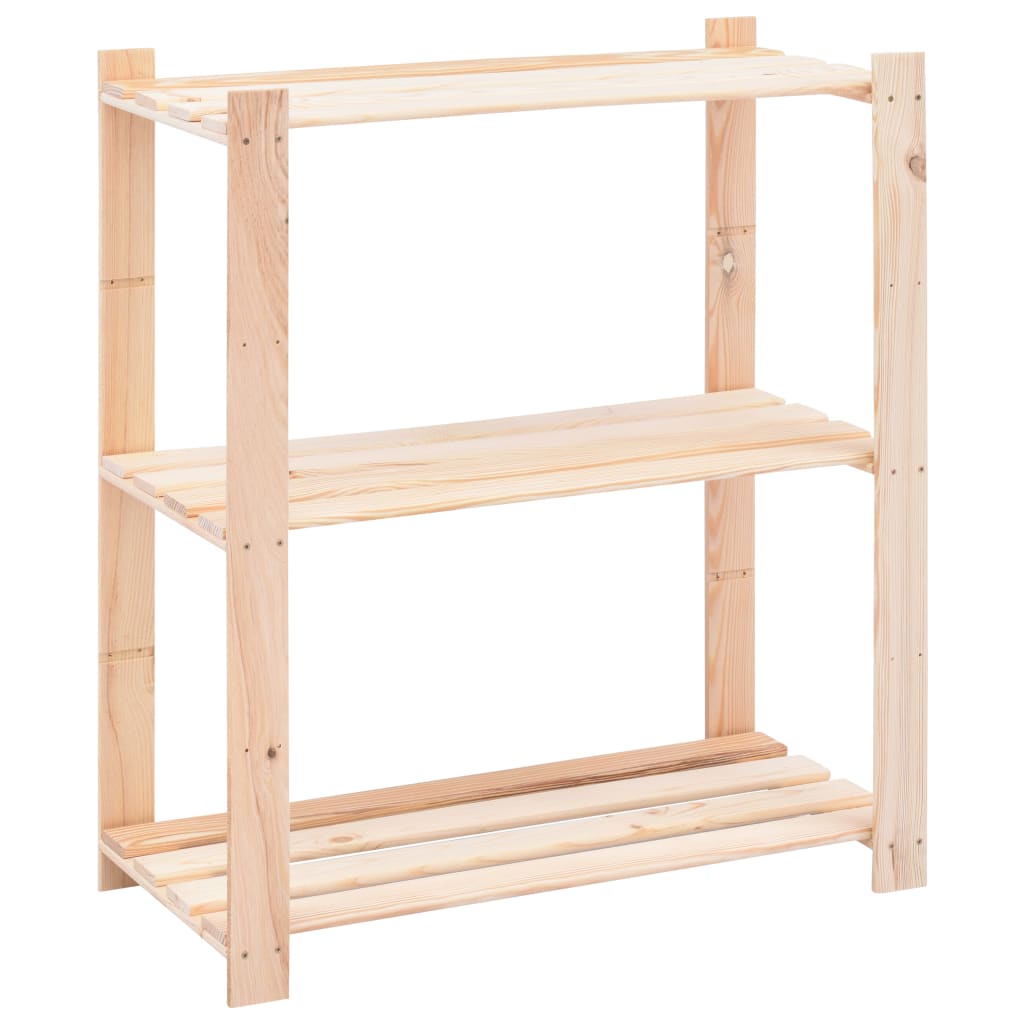 Vidaxl opbergrek 3-laags 80x38x90 cm massief groenenhout 150 kg