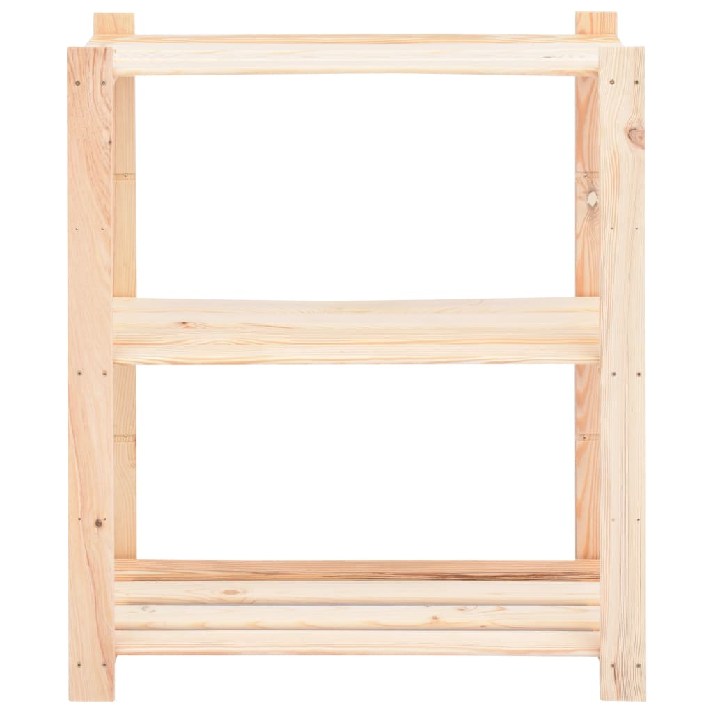 Vidaxl opbergrek 3-laags 80x38x90 cm massief grenenhout 150 kg