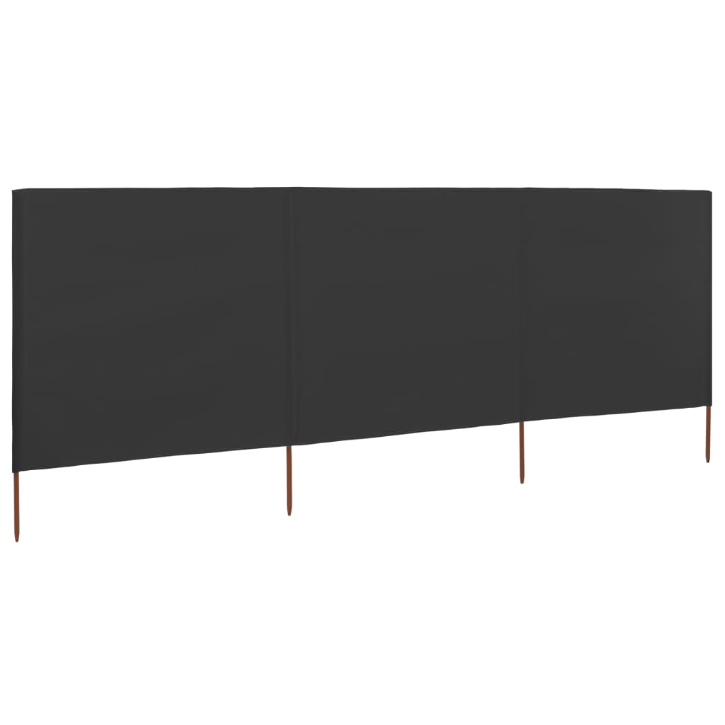 Vidaxl windscherm 3-panelen 400x80 cm stof antraciet