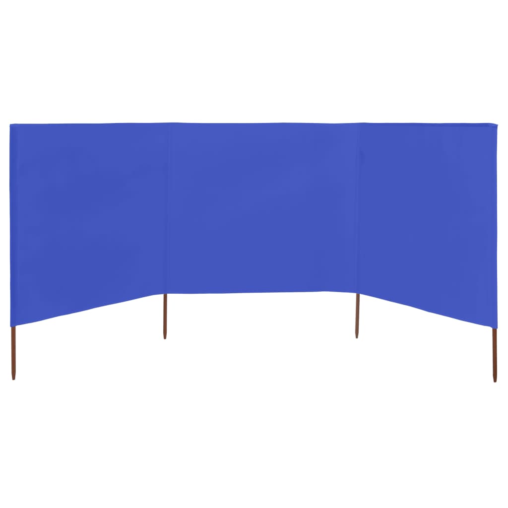 Vidaxl windscherm 3-panelen 400x80 cm stof azuurblauw