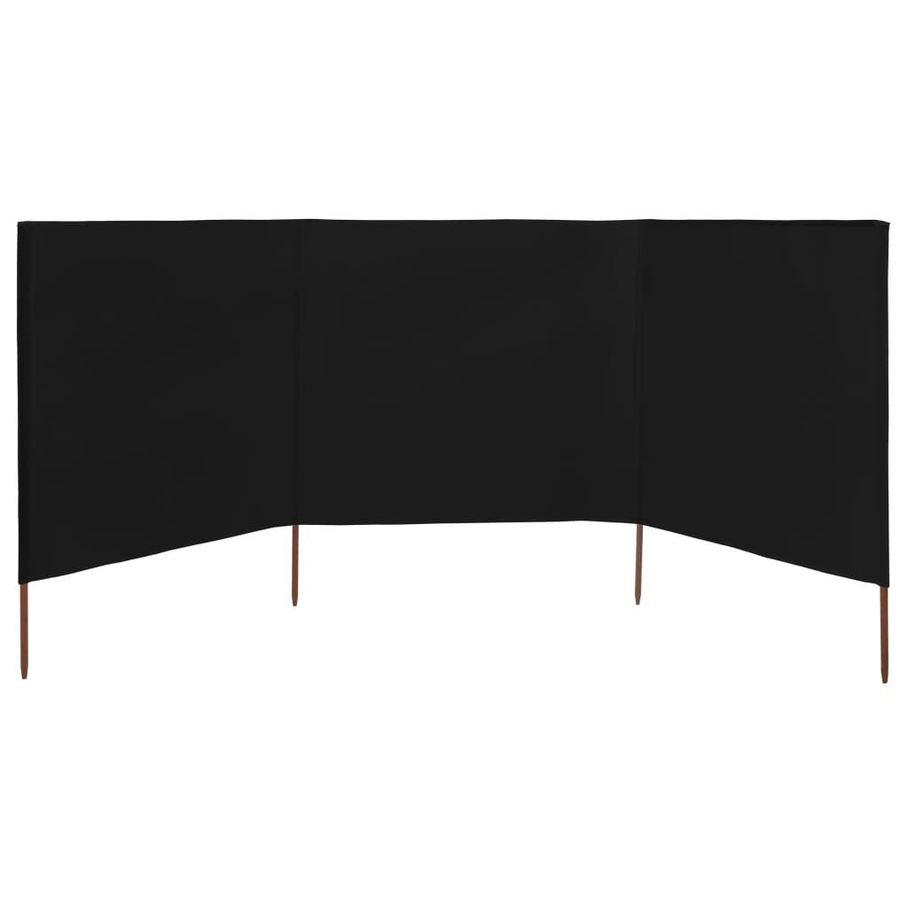 Vidaxl windscherm 3-panelen 400x120 cm stof zwart
