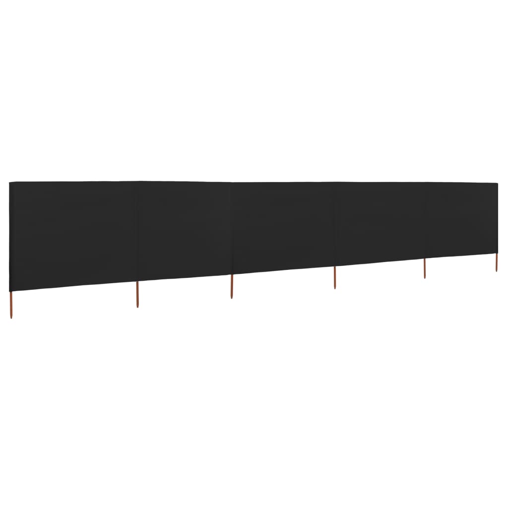 Vidaxl windscherm 5-panelen 600x120 cm stof zwart