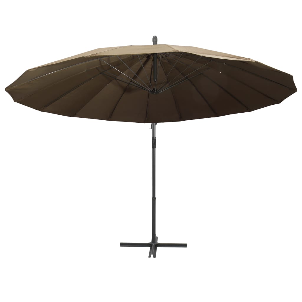 Vidaxl zweefparasol met aluminium paal 3m taupe