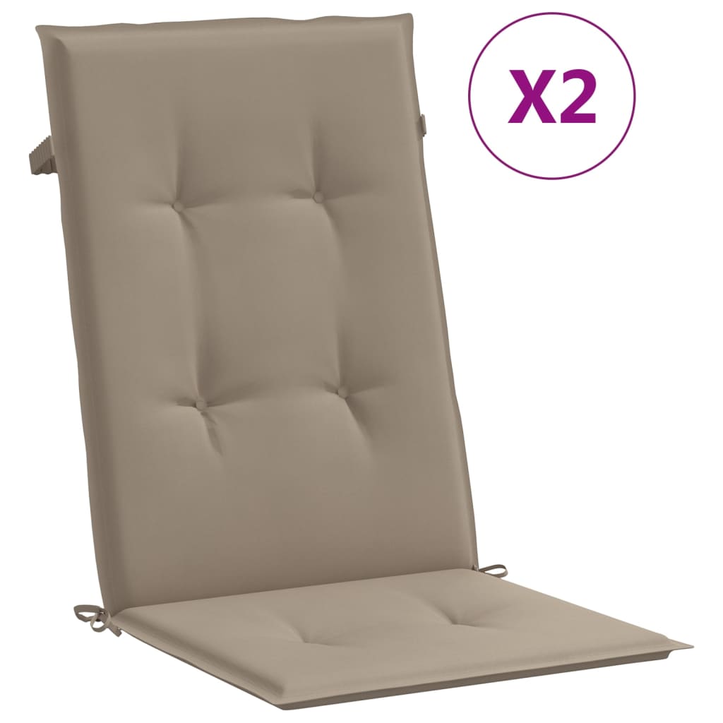 Vidaxl tuinstoelkussens 2 st hoge vloerkleed 120x50x3 cm stof taupe