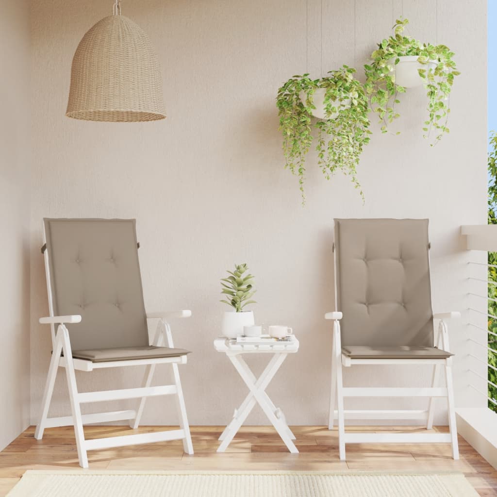 Vidaxl tuinstoelkussens 2 st hoge vloerkleed 120x50x3 cm stof taupe