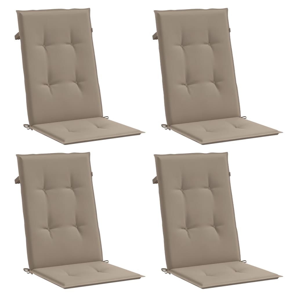 Vidaxl tuinstoelkussens 4 st hoge rug 120x50x3 cm stof taupe