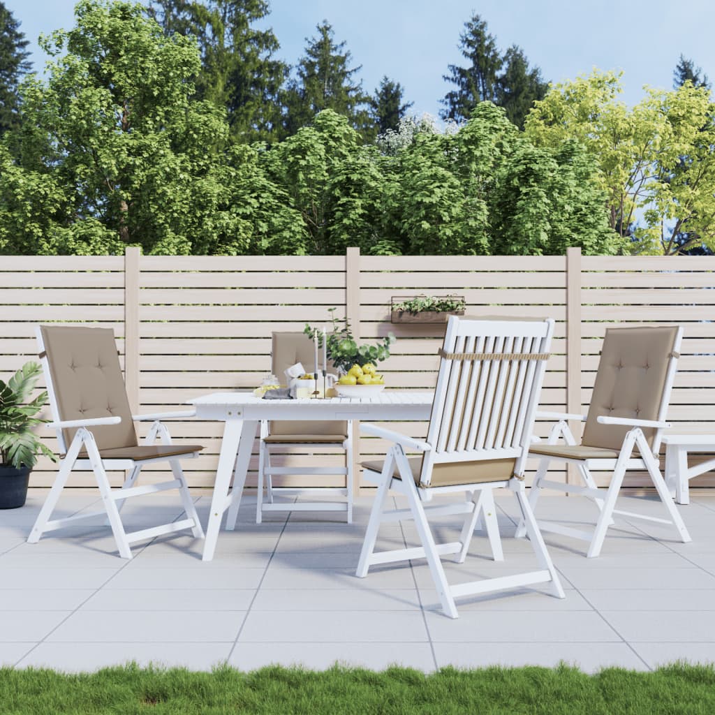 Vidaxl tuinstoelkussens 4 st hoge rug 120x50x3 cm stof taupe