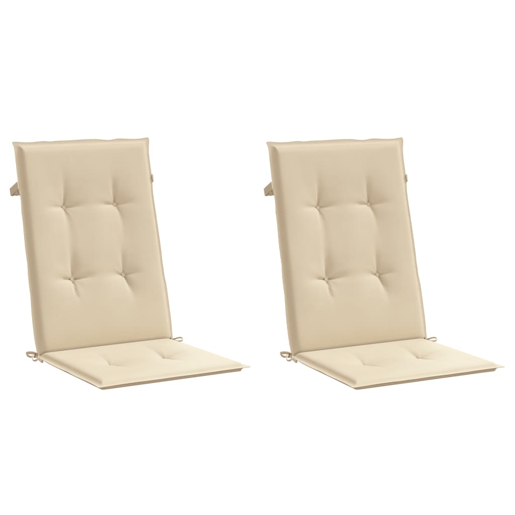 VidaXL Tuinstoelkussens 2 st hoge vloerkleed 120x50x3 cm stof beige