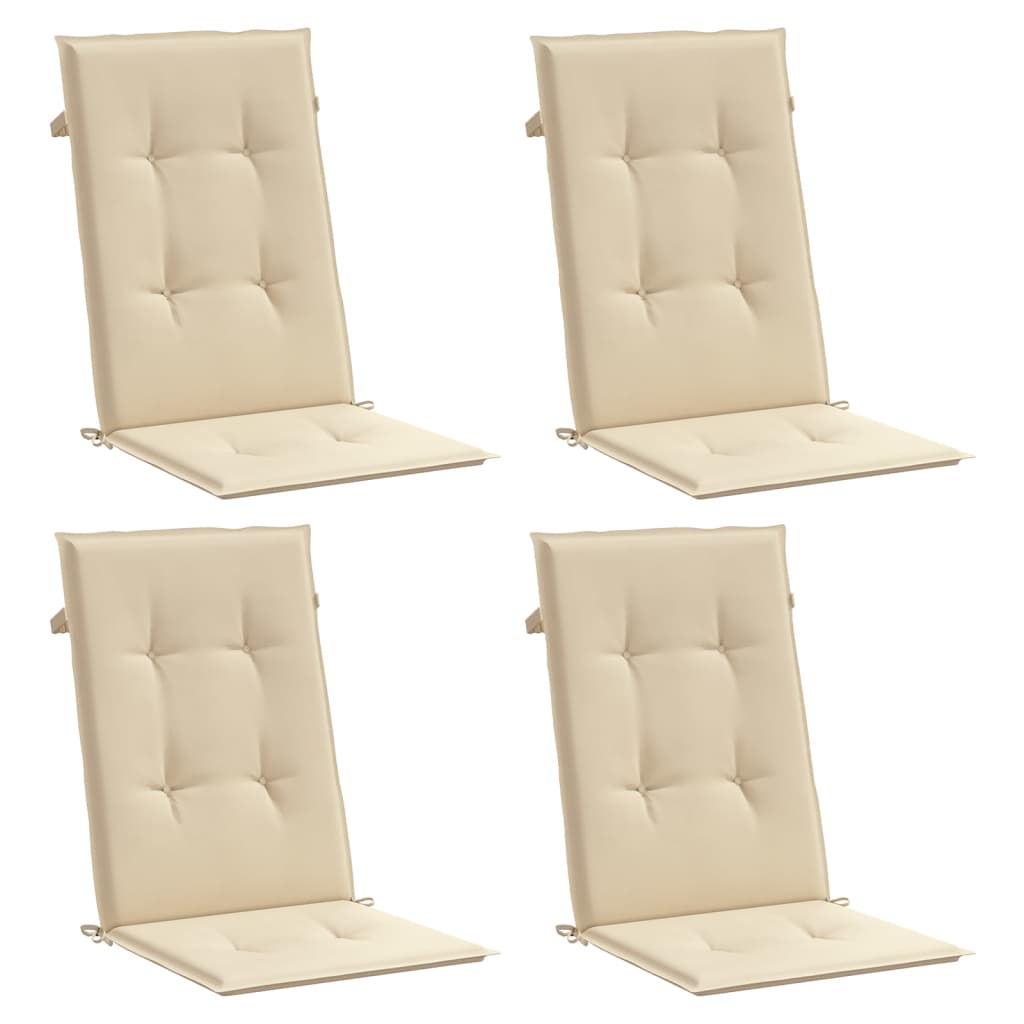 Vidaxl tuinstoelkussens 4 st hoge rug 120x50x3 cm stof beige