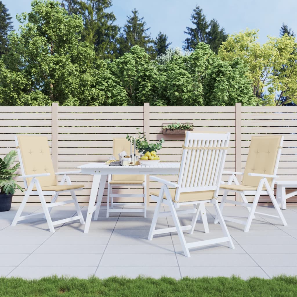 Vidaxl tuinstoelkussens 4 st hoge rug 120x50x3 cm stof beige