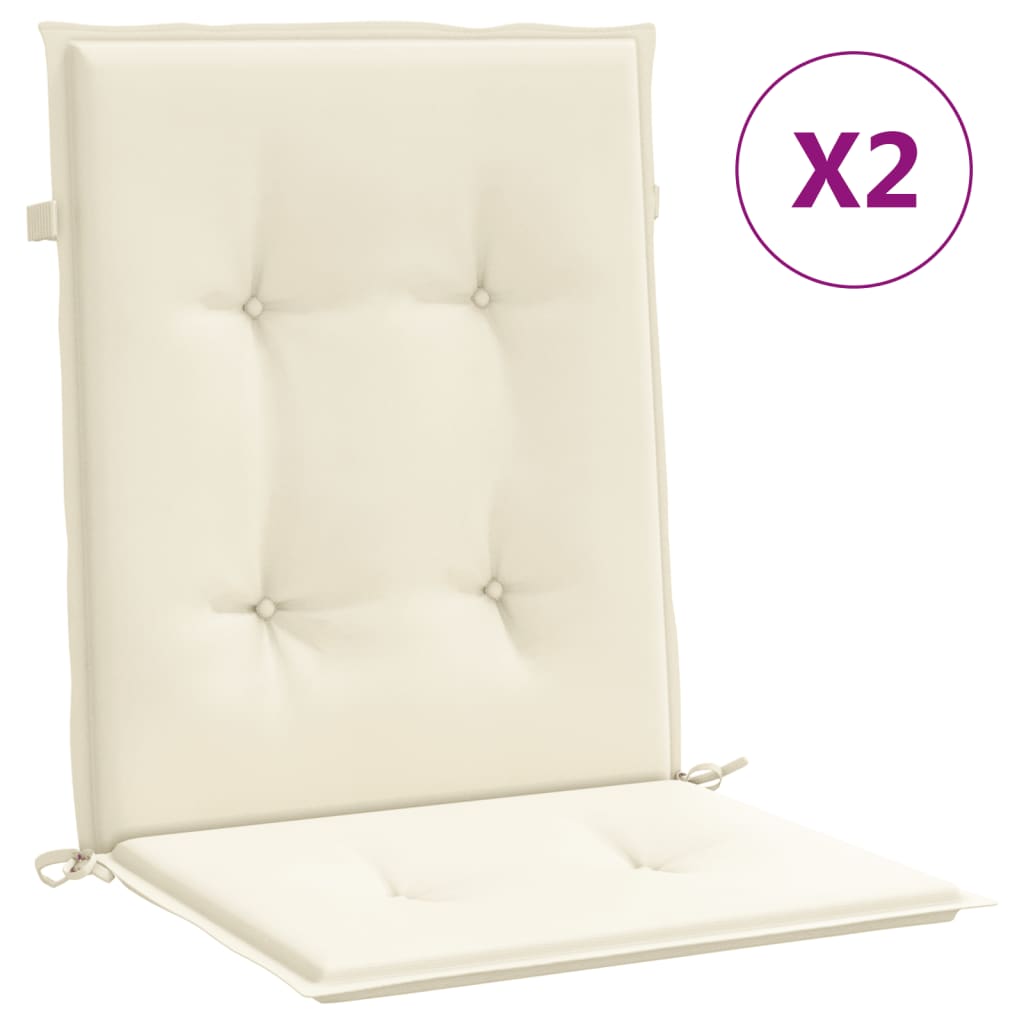 Vidaxl tuinstoelkussen laag vloerkleed 2 st 100x50x3 cm oxford stof crème