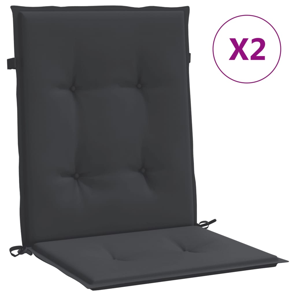 Vidaxl tuinstoelkussens lage vloerkleed 2 st 100x50x3 cm oxford stof zwart