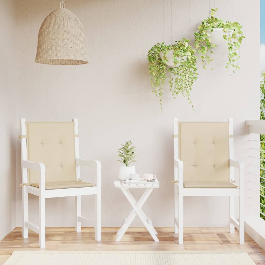 Vidaxl tuinstoelkussens laag vloerkleed 2 st 100x50x3 cm oxford stof beige