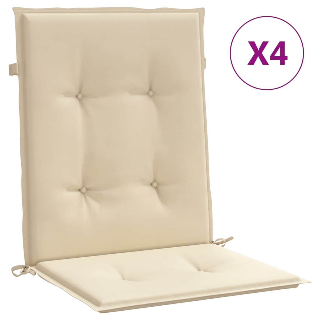 Vidaxl tuinstoelkussens laag vloerkleed 4 st 100x50x3 cm oxford stof beige