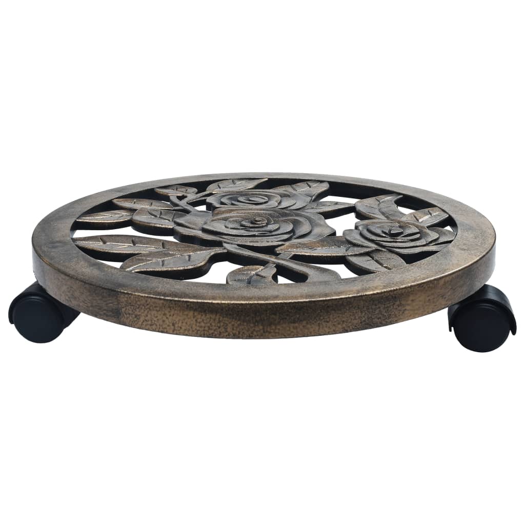 Vidaxl plantenwagens 6 st 38 cm kunststof bronskleurig
