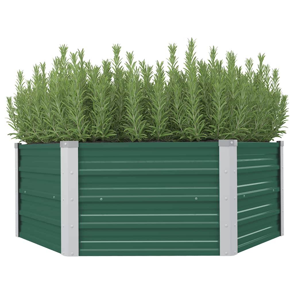 VidaXL Plantenbak 129x129x46 cm gegalvaniseerd staal groen
