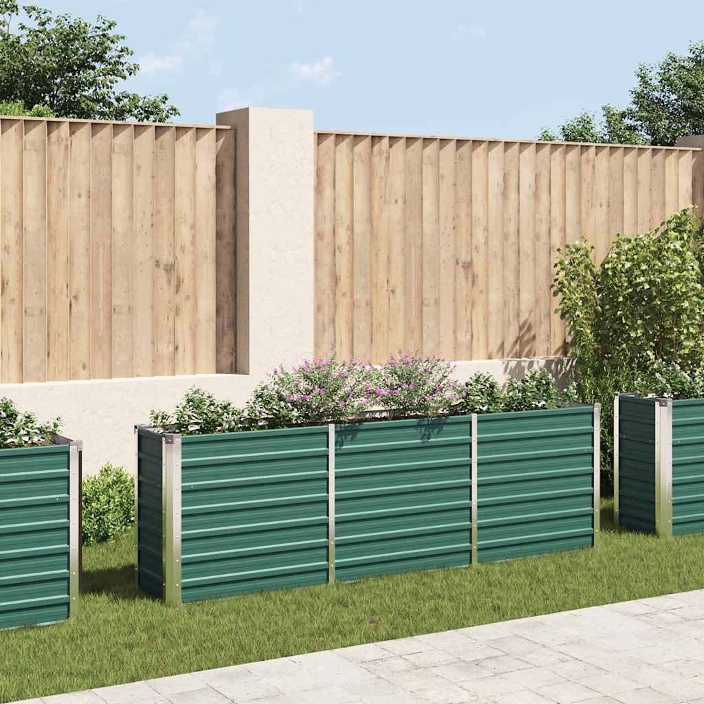 VidaXL Plantenbak vergroot 240x40x77 cm gegalvaniseerd staal groen