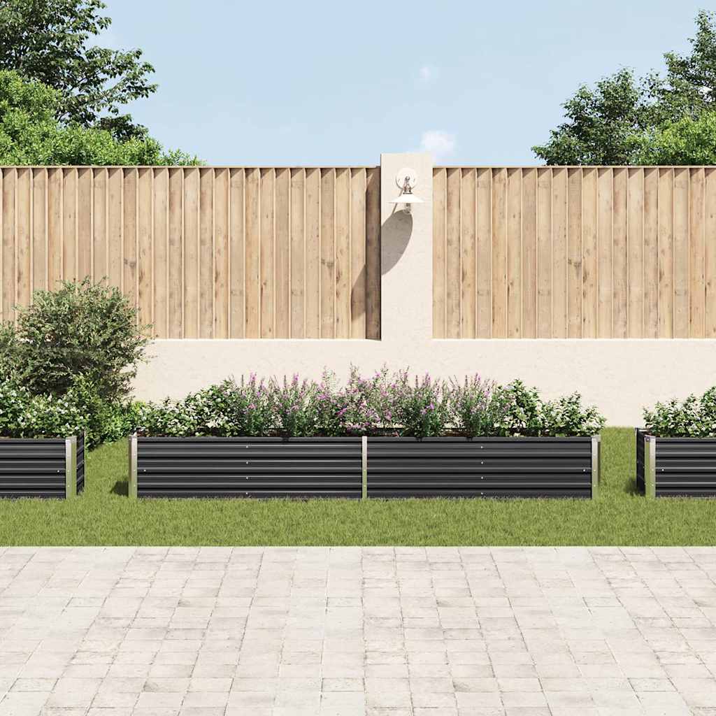 Vidaxl plantenbak verhoogd 320x40x45 cm gegalvaniseerd staal antraciet