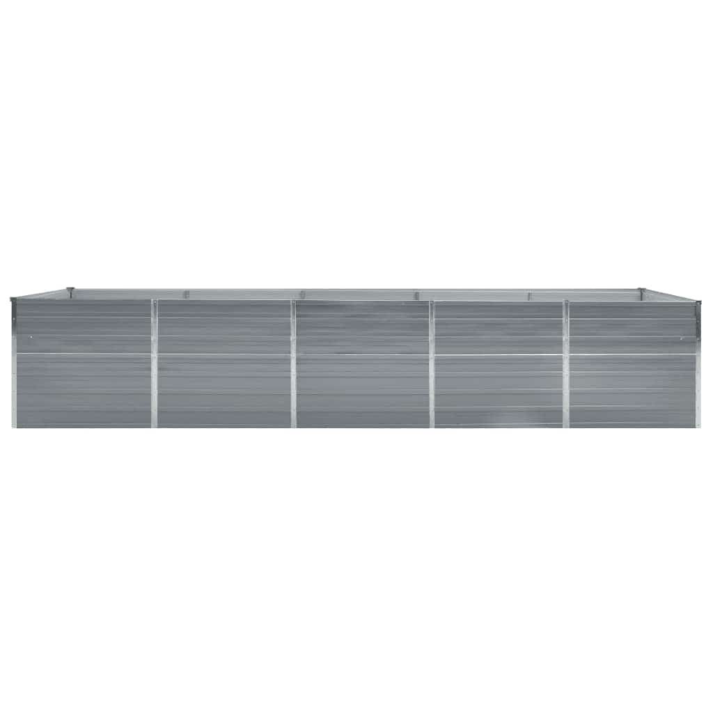 Vidaxl plantenbak verhoogd 400x80x77 cm gegalvaniseerd staal grijs