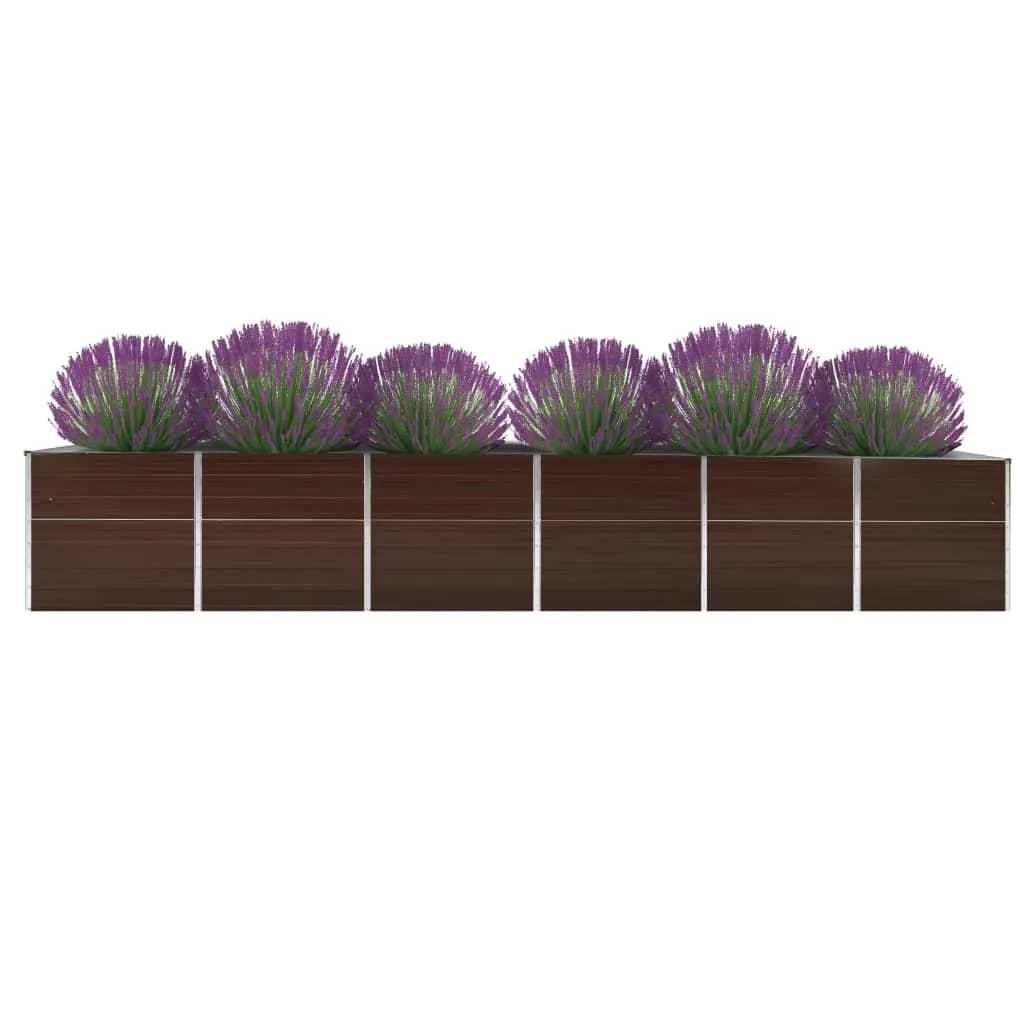 VidaXL Plantenbak 480x80x77 cm gegalvaniseerd staal bruin