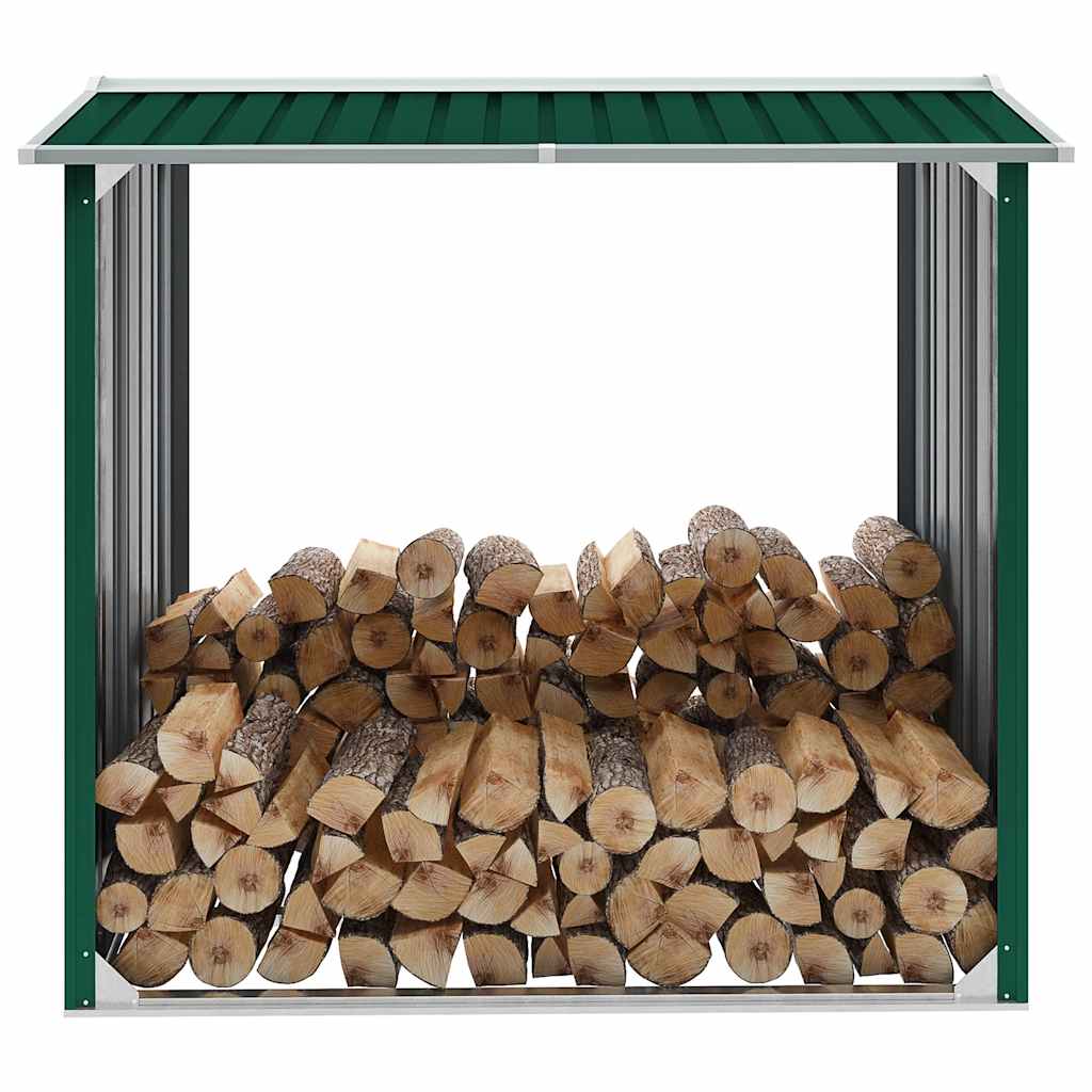 Vidaxl haardhoutschuur 172x91x154 cm gegalvaniseerd staal groen