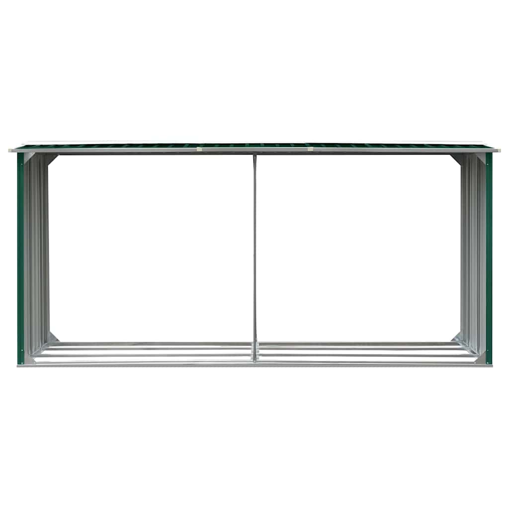 Vidaxl haardhoutschuur 330x92x153 cm gegalvaniseerd staal groen