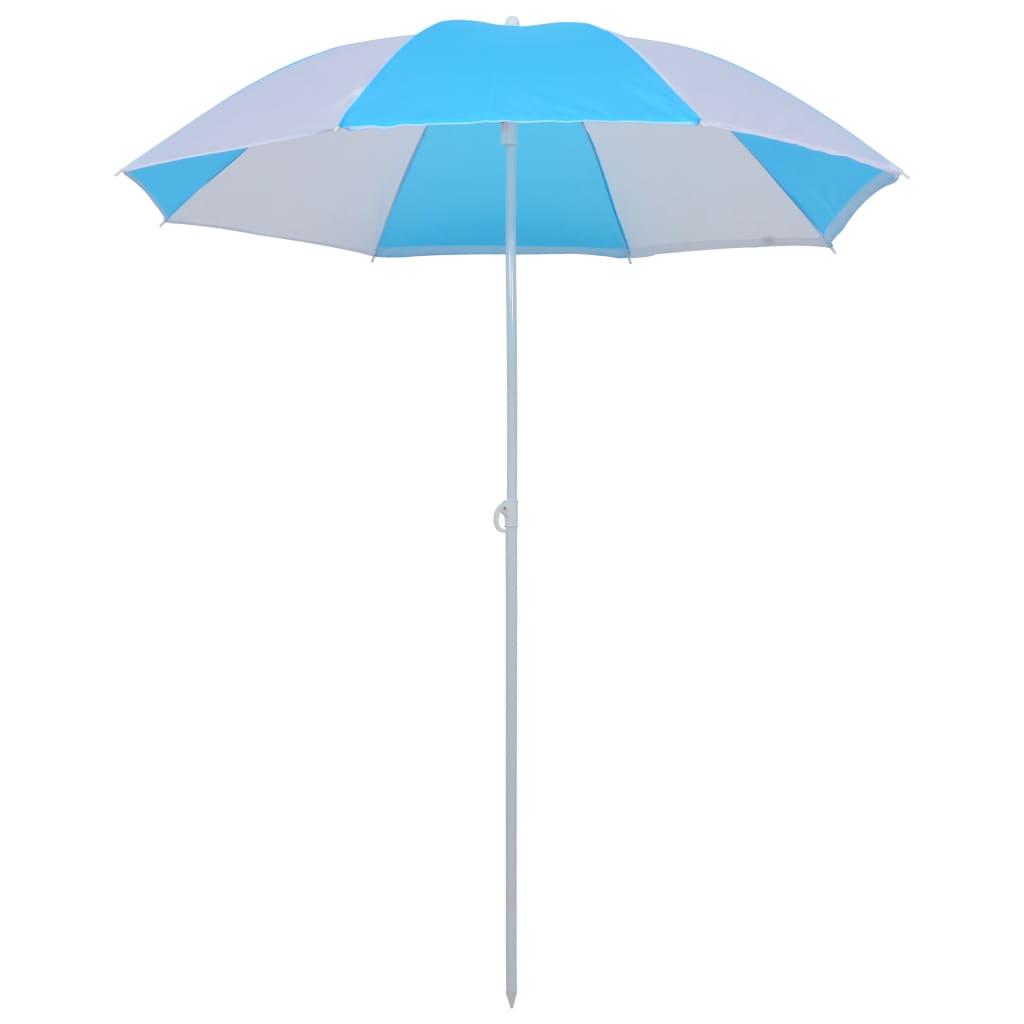 VidaXL Strandparasol-tent 180 cm stof blauw en wit