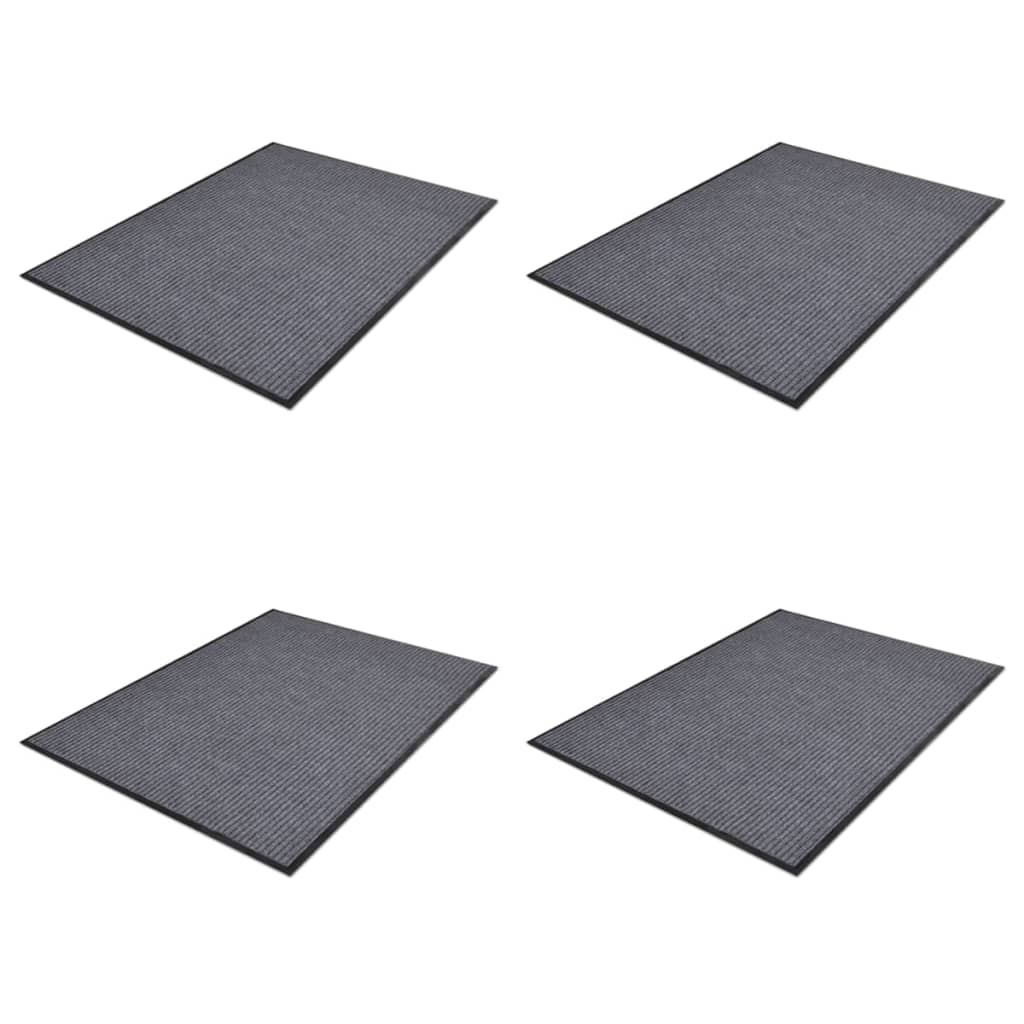 Vidaxl deurmatten 4 st 90x60 cm pvc grijs