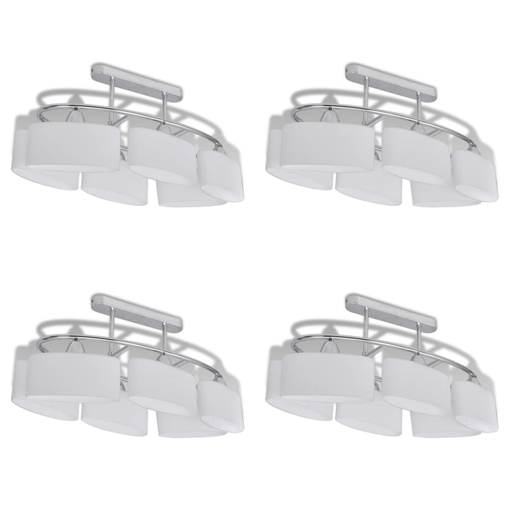 Vidaxl plafondlamp met ellipsvormige glazen kappen 4 st e14