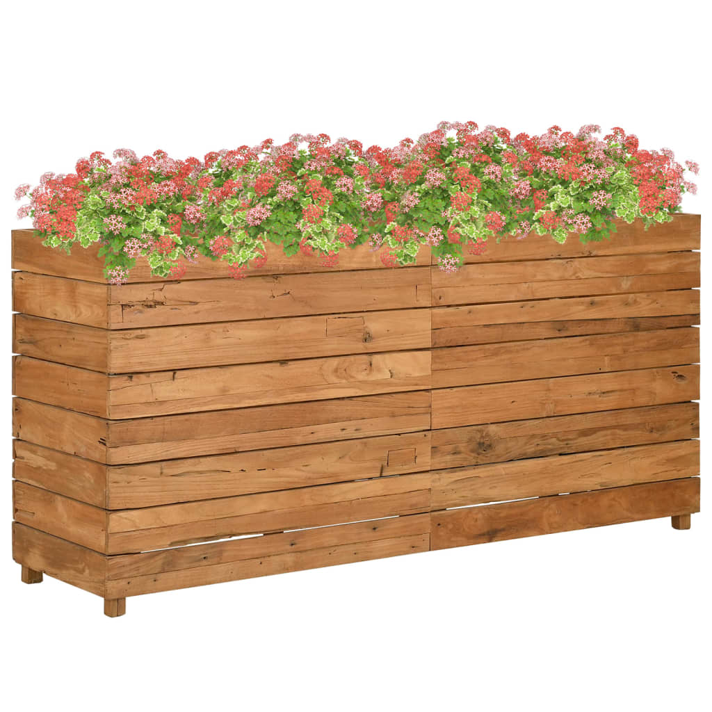 VidaXL Plantenbak 150x40x72 cm gerecycled teakhout en staal