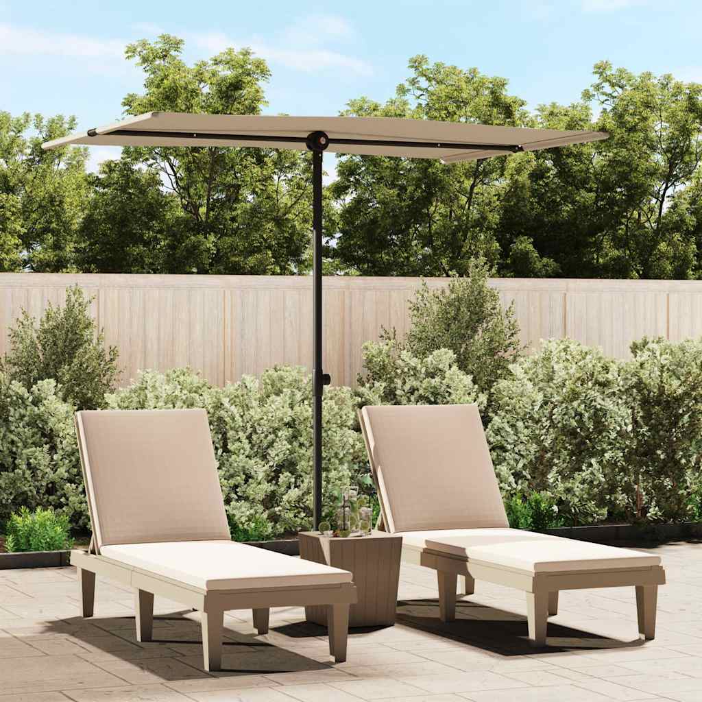 Vidaxl parasol met aluminium paal 2x1,5m taupe