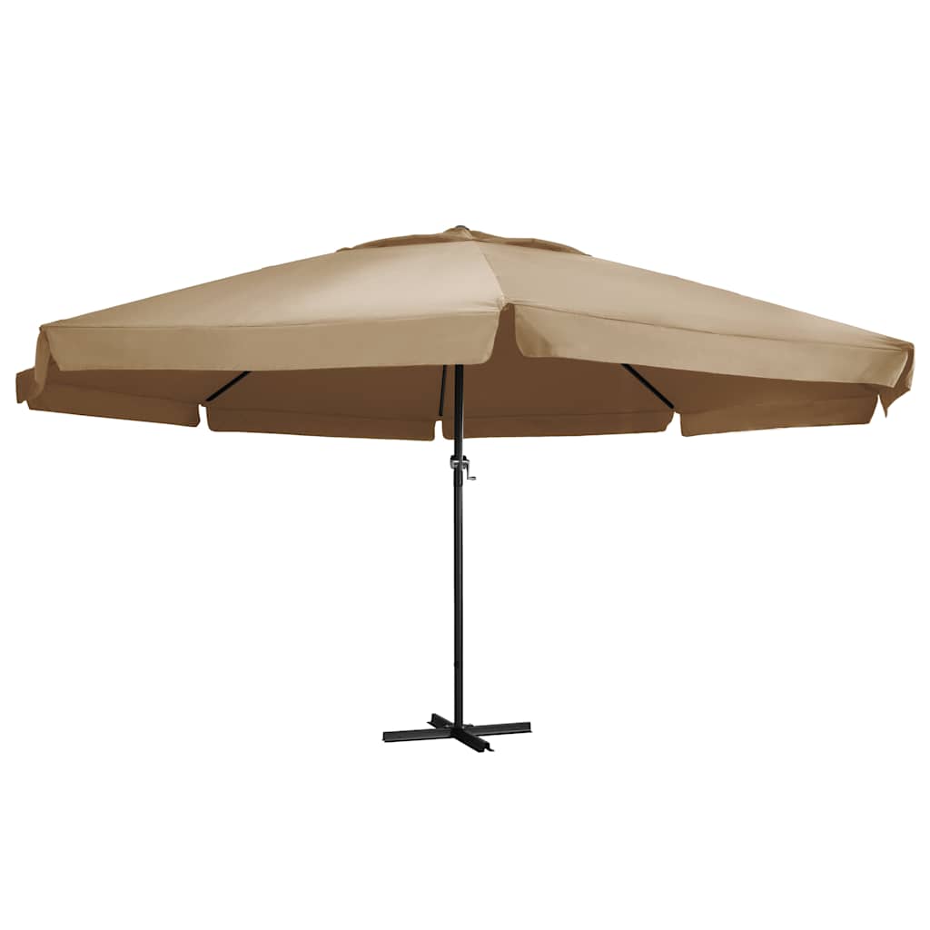 Vidaxl parasol met aluminium paal 600 cm taupe