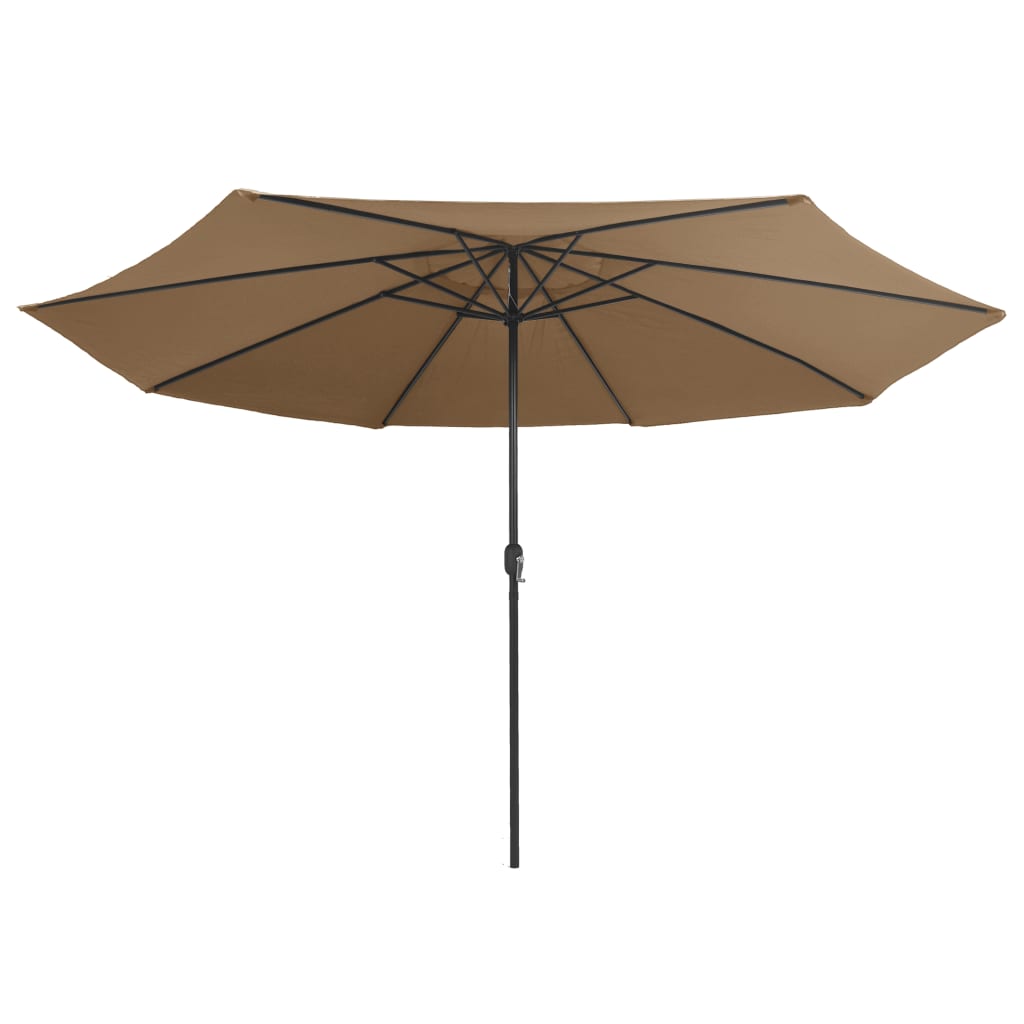 Vidaxl parasol met metalen paal 390 cm taupe