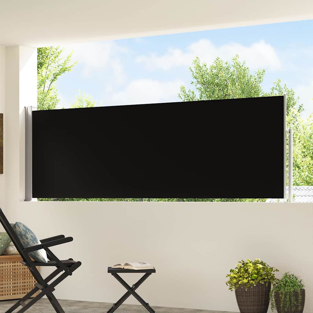 Vidaxl tuinscherm uittrekbaar 100x500 cm zwart